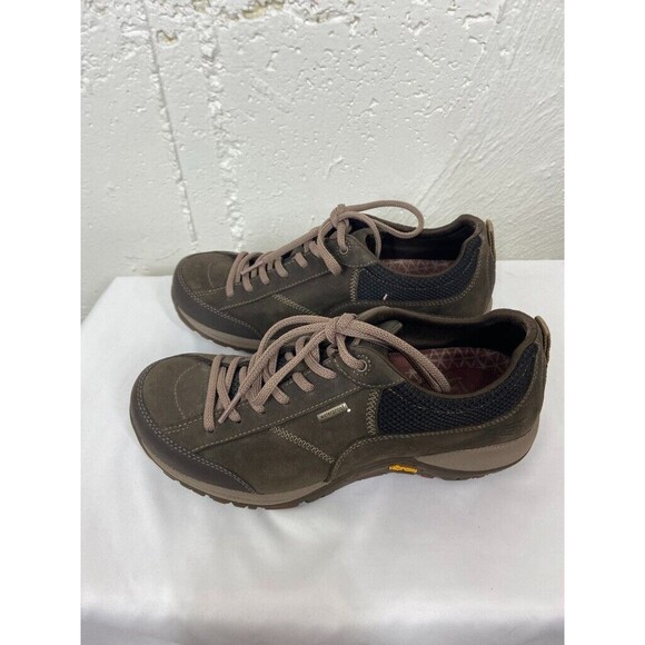 DANSKO WOMENS 38 7.5 BROWN LEATHER LACE UP WATERPROOF SNEAKERS - Picture 5 of 6